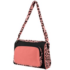 Coral Leopard Print Front Pocket Crossbody Bag by TopitOff