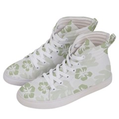 Hibiscus Green Pattern Plant Men s Hi-top Skate Sneakers by Alisyart