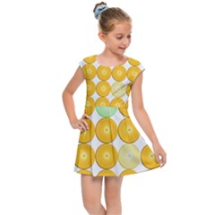 Citrus Fruit Orange Lemon Lime Kids  Cap Sleeve Dress
