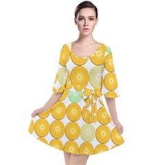 Citrus Fruit Orange Lemon Lime Velour Kimono Dress