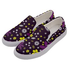 Buttercups & Violets Men s Canvas Slip Ons by WensdaiAmbrose
