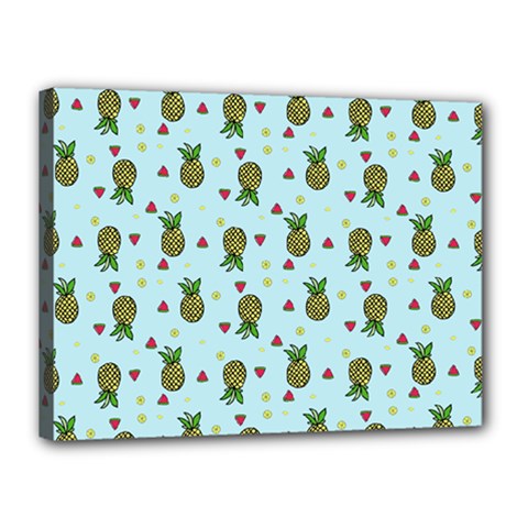 Pineapple Watermelon Fruit Lime Canvas 16  X 12  (stretched) by Mariart