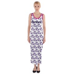 Fitted Maxi Dress - Vanna Purple Feet by tigstogs