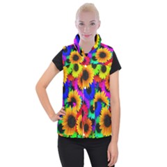 Sunflower Colorful Women s Button Up Vest
