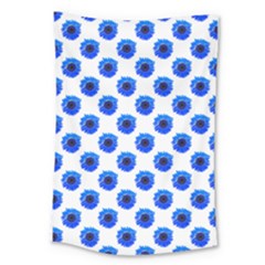 Sunflower Digital Paper Blue Large Tapestry by Mariart