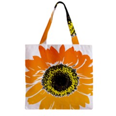 Sunflower Flower Yellow Orange Zipper Grocery Tote Bag by Mariart