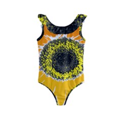 Sunflower Flower Yellow Orange Kids  Frill Swimsuit