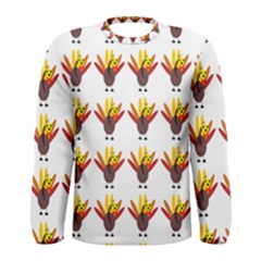 Turkey Thanksgiving Background Men s Long Sleeve Tee by Mariart