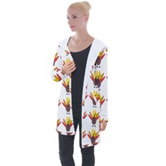 Turkey Thanksgiving Background Longline Hooded Cardigan by Mariart