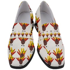Turkey Thanksgiving Background Women s Chunky Heel Loafers by Mariart