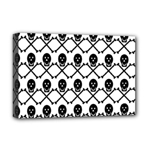 Skull Crossbones Pirate Backdrop Deluxe Canvas 18  X 12  (stretched) by Alisyart