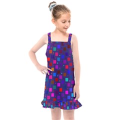 Squares Square Background Abstract Kids  Overall Dress