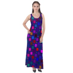 Squares Square Background Abstract Sleeveless Velour Maxi Dress by Alisyart