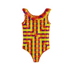 Digital Artwork Abstract Kids  Frill Swimsuit by Mariart