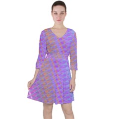 Diagonal Line Design Art Ruffle Dress