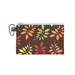 Leaves Foliage Pattern Design Canvas Cosmetic Bag (small) by Mariart