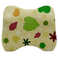 Leaves Background Leaf Velour Head Support Cushion by Mariart