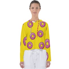 Background Donuts Sweet Food Women s Slouchy Sweat
