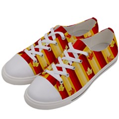 Autumn Fall Leaves Vertical Women s Low Top Canvas Sneakers