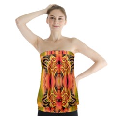 Fractals Graphic Fantasy Colorful Strapless Top by Pakrebo