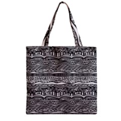 Ethno Seamless Pattern Zipper Grocery Tote Bag