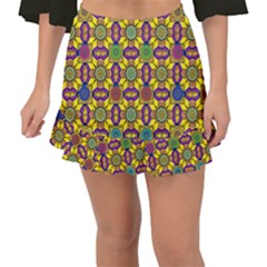 Background Image Geometric Fishtail Mini Chiffon Skirt by Pakrebo