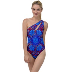 Background Fractals Surreal Design Art To One Side Swimsuit