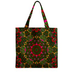 Background Image Pattern Zipper Grocery Tote Bag