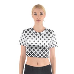 Black And White Tribal Cotton Crop Top by retrotoomoderndesigns
