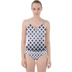 Black And White Tribal Cut Out Top Tankini Set