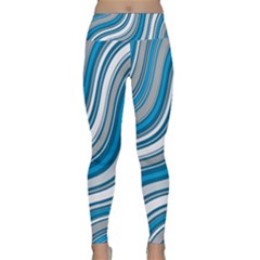 Blue Wave Surges On Lightweight Velour Classic Yoga Leggings by WensdaiAmbrose