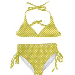 Yellow Polka Dot Kids  Classic Bikini Set by retrotoomoderndesigns