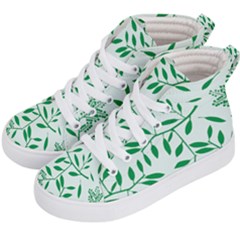 Leaves Foliage Green Wallpaper Kids  Hi-top Skate Sneakers