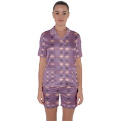 Express Yourself Satin Short Sleeve Pyjamas Set by WensdaiAmbrose