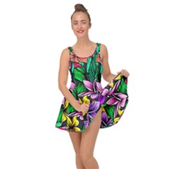 Neon Hibiscus Inside Out Casual Dress