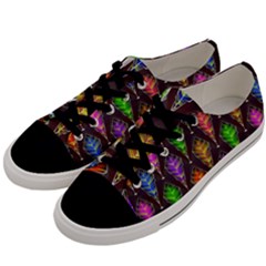 Abstract Background Colorful Leaves Purple Men s Low Top Canvas Sneakers by Alisyart