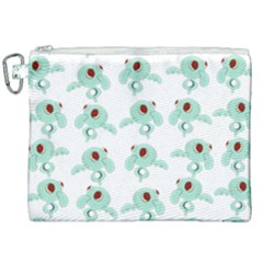 Squidward In Repose Pattern Canvas Cosmetic Bag (xxl) by Valentinaart