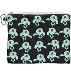 Squidward In Repose Pattern Canvas Cosmetic Bag (xxxl) by Valentinaart
