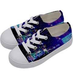 Columbus Commons Lights Kids  Low Top Canvas Sneakers by Riverwoman