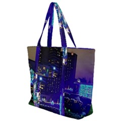 Columbus Commons Lights Zip Up Canvas Bag by Riverwoman