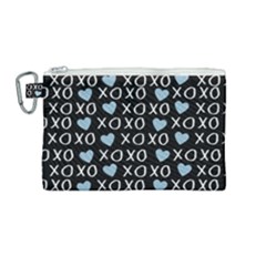 Xo Valentines Day Pattern Canvas Cosmetic Bag (medium) by Valentinaart