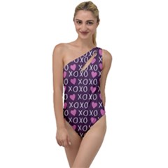 Xo Valentines Day Pattern To One Side Swimsuit by Valentinaart