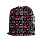 XO Valentines day pattern Drawstring Pouch (XL)