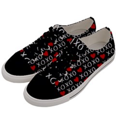Xo Valentines Day Pattern Men s Low Top Canvas Sneakers by Valentinaart