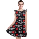 XO Valentines day pattern Tie Up Tunic Dress