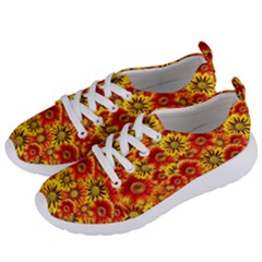 Brilliant Orange And Yellow Daisies Women s Lightweight Sports Shoes by retrotoomoderndesigns