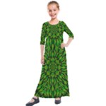 Love The Tulips In The Right Season Kids  Quarter Sleeve Maxi Dress