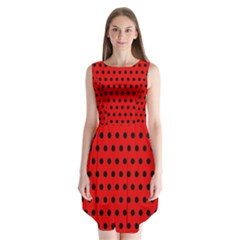 Red Black Polka Dots Sleeveless Chiffon Dress   by retrotoomoderndesigns