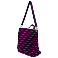 Pink Black Polka Dots Crossbody Backpack by retrotoomoderndesigns