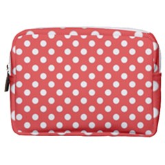 Red White Polka Dots Make Up Pouch (medium) by retrotoomoderndesigns